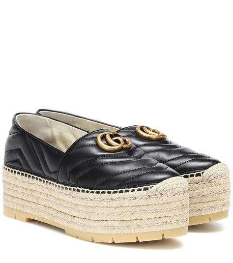 gucci espadrille black|Gucci espadrille black leather.